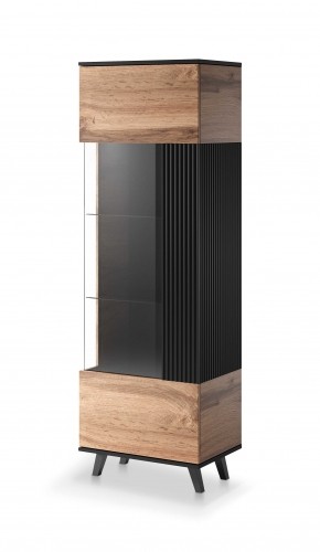 Halmar RANDOM W-1 display cabinet, color: wotan oak/black image 2