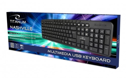 Titanum TK107 USB multimedia keyboard Black image 2