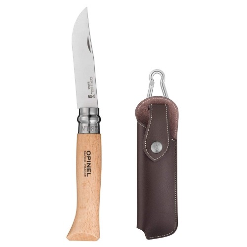 Нож OPINEL N°08 из нержавеющей стали,оливковая рукоять,подарочная коробка. image 2