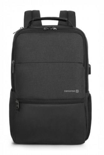 Swissten Laptop Backpack Рюкзак для портативного компьютера 15.6" и отделений с портом USB для зарядки смартфона image 2