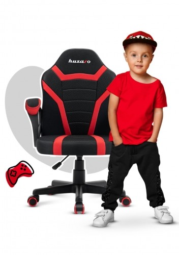 Gaming chair for children Huzaro Ranger 1.0 Red Mesh, black, red image 2