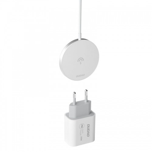 Dudao 15 W magnetic wireles Charger + 20 W wall charger included (MagSafe compatible) white (A12XS) image 2