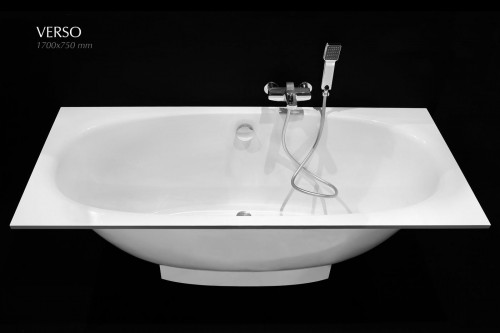 PAA VERSO VAVER/00 Glossy White Прямоугольная ванна из литого камня с декоративной панелью image 2