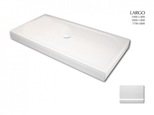 PAA LARGO 80X140 KDPLARG80X140/00 cast stone shower tray with panel and adjustable feets - white image 2