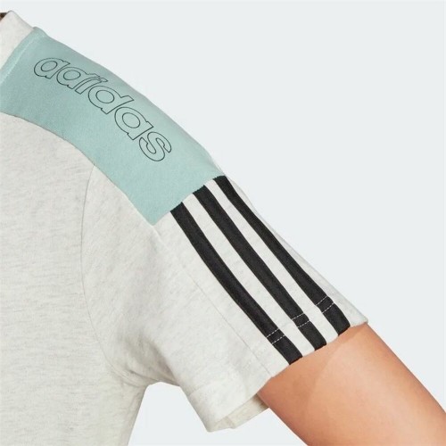 Krekls ar Īsām Piedurknēm Adidas Logo Colorblock Bēšs image 2