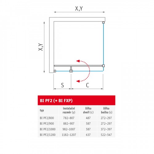 Roth BI PF2/1200 Black elox ELEGANT NEO LINE BI PF2 12020 NPE Одностворчатая ​​душевая дверь image 2