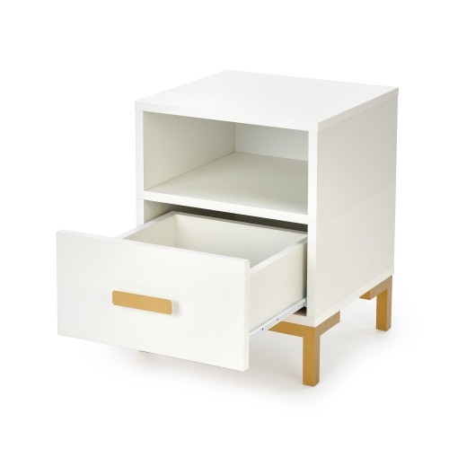 Halmar SILVIA bedside table, white - gold image 2