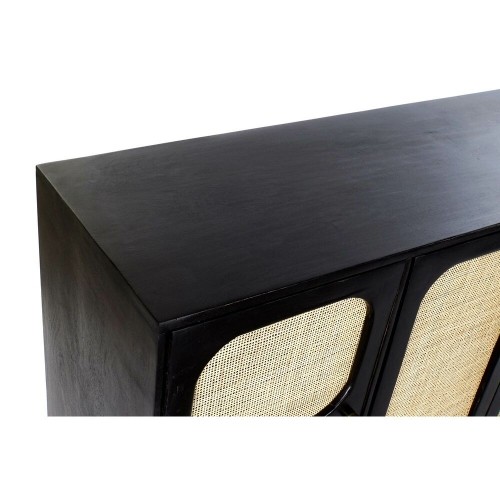 Sideboard DKD Home Decor Black Natural Rattan Mango wood (150 x 40 x 78 cm) image 2