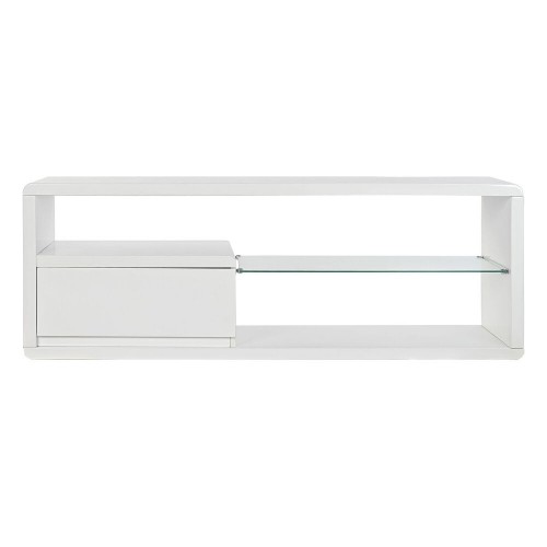 TV mēbeles DKD Home Decor Balts Stikls MDF image 2