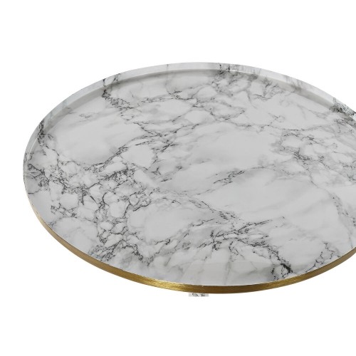 Side table DKD Home Decor Golden Aluminium White Marble (51 x 51 x 51 cm) image 2