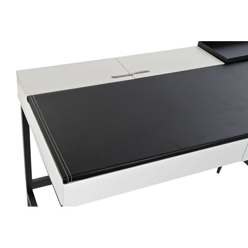 Письменный стол DKD Home Decor Чёрный Металл MDF Белый PU (110 x 55 x 76 cm) image 2