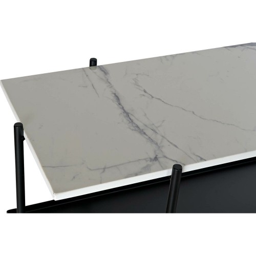 Console DKD Home Decor Black Metal White Marble Modern (120 x 40 x 80 cm) image 2