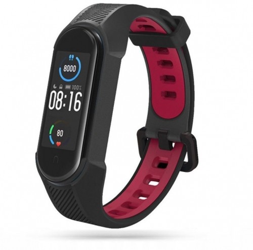 Tech-Protect watch strap Armour Xiaomi Mi Band 5/6/7, black/red image 2