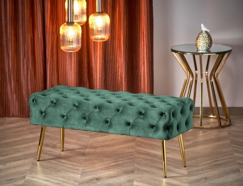 Halmar ATHENA bench color: dark green / gold image 2