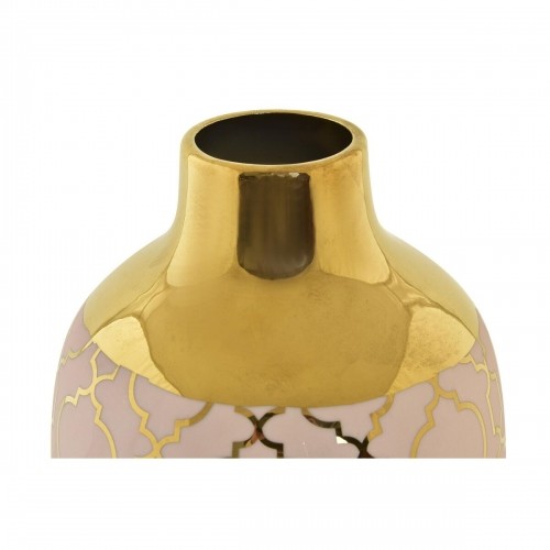 Vase DKD Home Decor Porcelain Pink Golden Oriental (15 x 15 x 41,5 cm) image 2