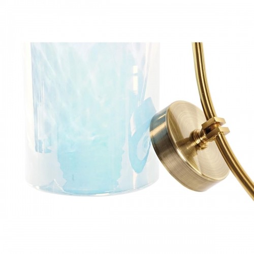 Vase DKD Home Decor Crystal Blue Golden Metal Mediterranean (19 x 15 x 33 cm) (Ø 14 cm) image 2