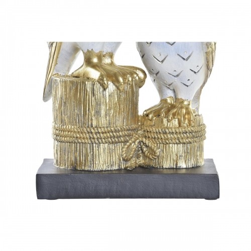 Decorative Figure DKD Home Decor 14,5 x 9 x 26 cm Owl Golden White image 2