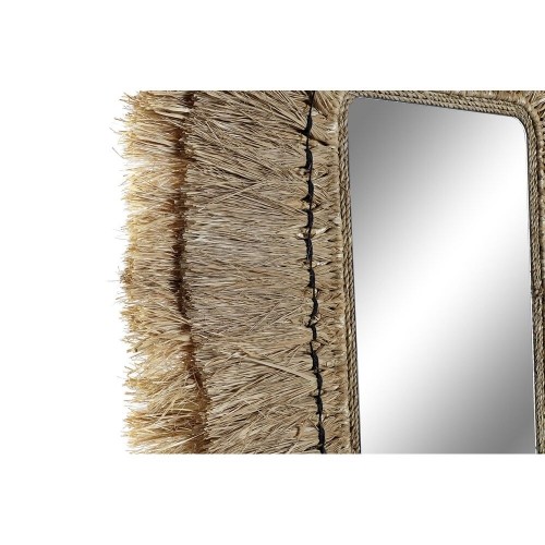 Wall mirror DKD Home Decor Crystal Natural Jute (50 x 2 x 60 cm) image 2