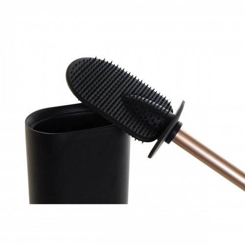 Toilet Brush DKD Home Decor Black Golden Resin 10 x 6 x 40 cm image 2