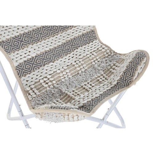 Garden chair DKD Home Decor Grey Cotton White Iron (74 x 65 x 90 cm) image 2