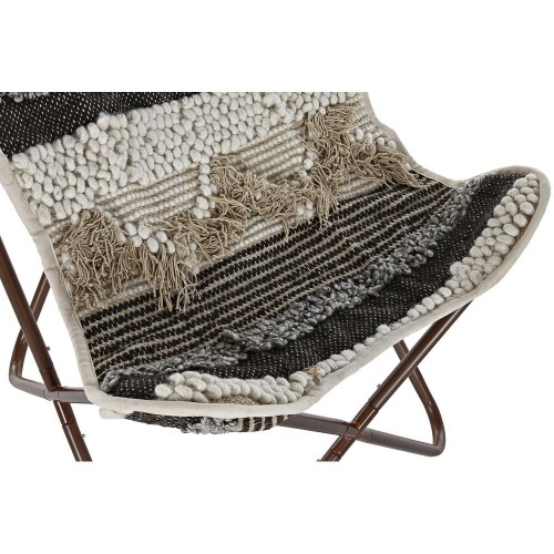 Garden chair DKD Home Decor Black Brown Cotton Iron (74 x 65 x 90 cm) image 2