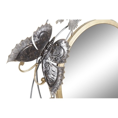 Настенное зеркало DKD Home Decor Зеркало Позолоченный Металл Бабочки Мальва (75 x 6,5 x 73 cm) image 2