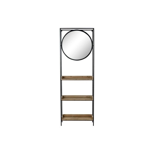 Sienas spogulis DKD Home Decor spogulis Dabisks Melns Metāls Koks (61 x 17,5 x 181 cm) image 2