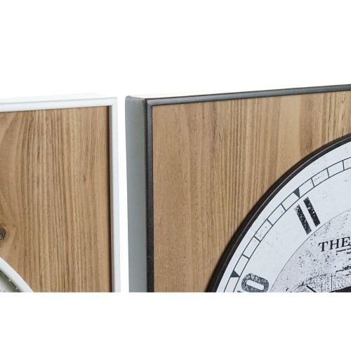 Настенное часы DKD Home Decor Чёрный MDF Белый Железо Карта Мира (60 x 4,5 x 60 cm) image 2