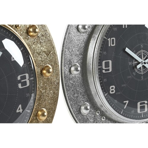 Настенное часы DKD Home Decor Стеклянный Серебристый Чёрный Позолоченный Железо (48,5 x 6 x 48,5 cm) image 2