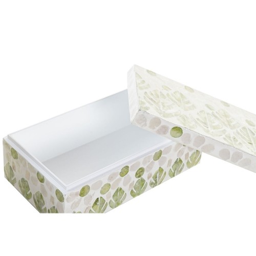 Jewelry box DKD Home Decor Mother of pearl Bamboo Tropical Leaf of a plant (25 x 15 x 12 cm) image 2