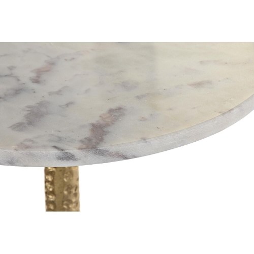 Вспомогательный стол DKD Home Decor Позолоченный Алюминий Белый Мрамор (40 x 40 x 61 cm) image 2