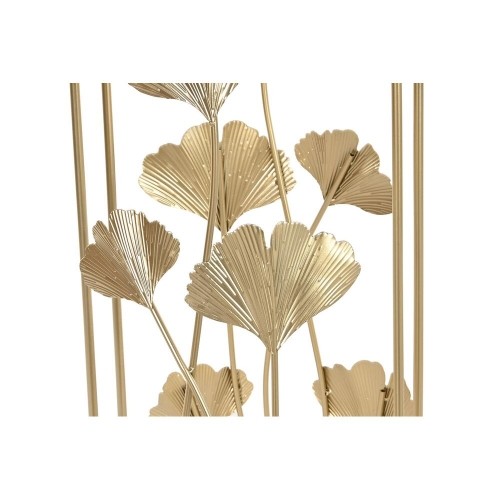 Set of 2 small tables DKD Home Decor Crystal Golden Metal Tropical Leaf of a plant (35 x 35 x 75 cm) (2 pcs) image 2