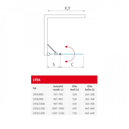 Roth LYE4/1100 LIMAYA LINE Brillant/Transparent 1135009845 Dušas durvis image 2