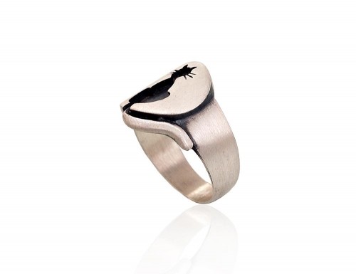 Серебряное кольцо #2101563(Matt+POx-MattBk), Серебро	925°, оксид (покрытие), Размер: 17, 5.8 гр. image 2