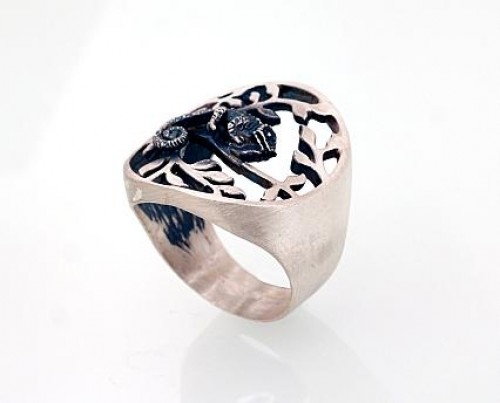 Серебряное кольцо #2101400(POx-MattB), Серебро	925°, оксид (покрытие), Размер: 17, 6.5 гр. image 2