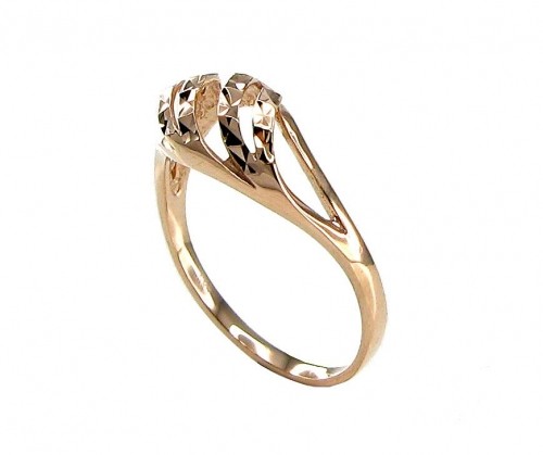 Золотое кольцо #1100067(Au-R), Красное Золото	585°, Размер: 15.5, 1.19 гр. image 2