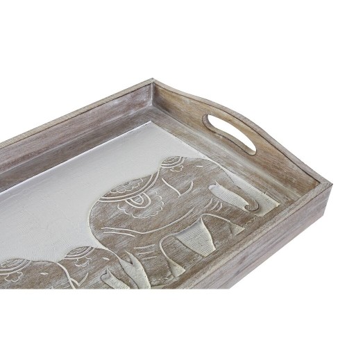 Snack tray DKD Home Decor Engraving 40,5 x 30,5 x 7 cm Elephant Brown Indian Man image 2