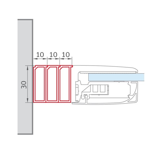 Roth P3062 Silver (ELEGANT LINE, TOWER LINE - models TR2, TDXX) Pagarinājuma profils EASY image 2