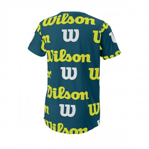 Wilson ZĒNU T-KREKLS ALL OVER LOGO TECH TEE BLUE CORAL image 2