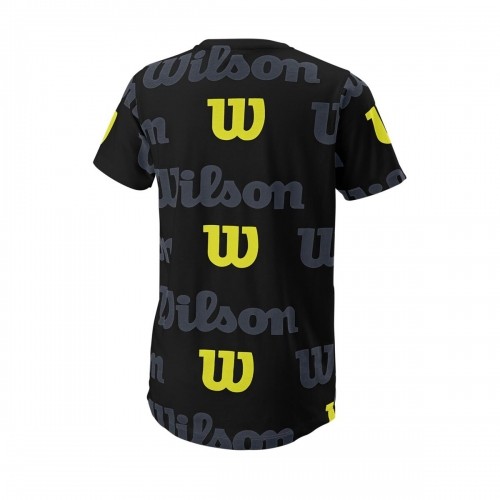 Wilson ZĒNU T-KREKLS ALL OVER LOGO TECH TEE BLACK image 2