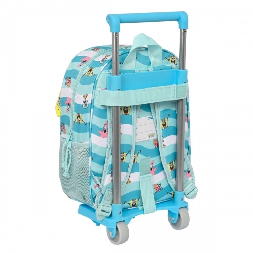Школьный рюкзак 3D с колесиками Spongebob Stay positive Синий Белый (26 x 34 x 11 cm) image 2