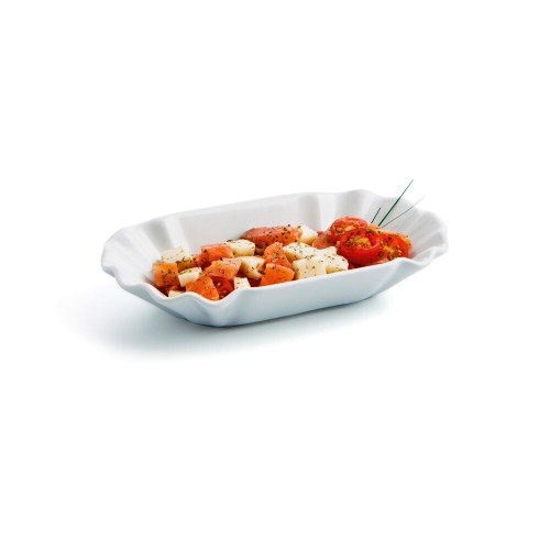 Snack tray Quid Gastro Fun White Ceramic 20,5 x 11 x 3,5 cm (12 Units) (Pack 12x) image 2
