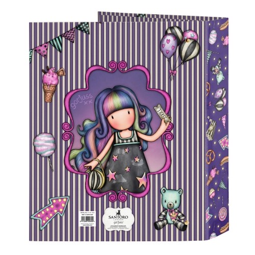 Ring binder Gorjuss Up and away Purple A4 (27 x 33 x 6 cm) image 2