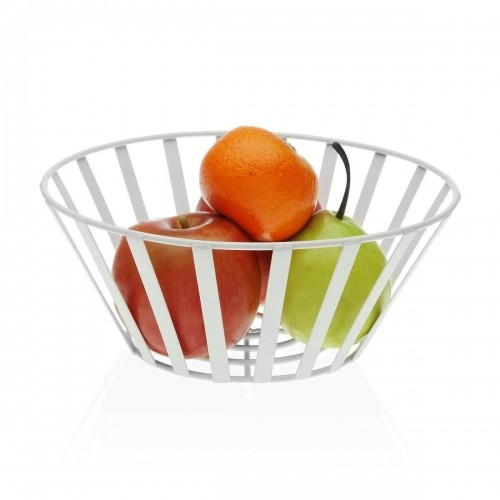 Fruit Bowl Versa White Steel (25 x 10 x 25 cm) image 2