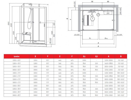 Roth Vinata® Comfort - NISCHE 677 × 1160 White/Flow 1416000788 Pilnībā aprīkota dušas kabīne image 2