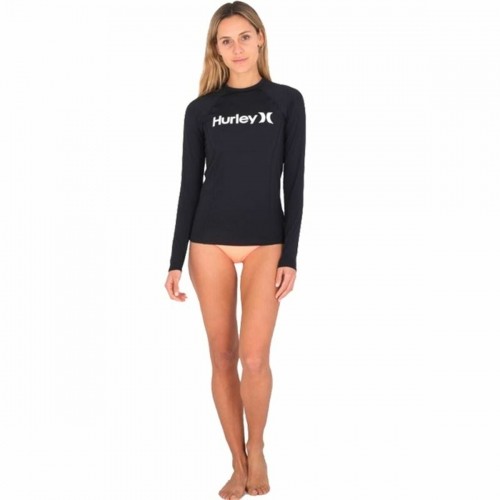 Women’s Long Sleeve Shirt One and Only Solid Mock Hurley Black Lady image 2