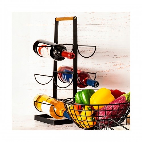 Bottle rack Quid Metal Wood (20 x 19 x 48 cm) image 2