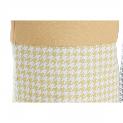 Laundry basket DKD Home Decor Houndstooth Metal Yellow Blue Grey Multicolour 30 x 40 cm 40 x 40 x 60 cm (3 Units) image 2