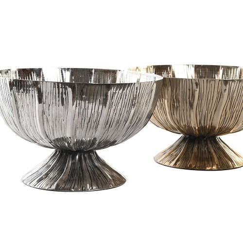 Centerpiece DKD Home Decor 31 x 31 x 20 cm Silver Golden Modern (2 Units) image 2