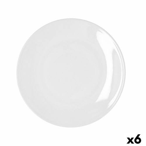 Flat Plate Bidasoa Glacial Coupe White Ceramic 25 cm (6 Units) (Pack 6x) image 2